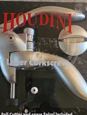 Houdini Silver Lever Corkscrew - Sleek Wine Opener